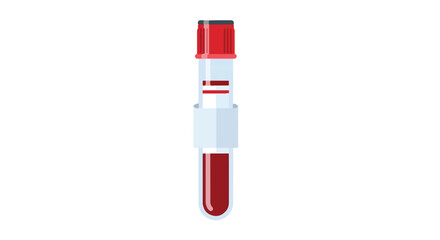 Simplified blood sample collection vial graphic illustration for medical or laboratory purposes in hematology diagnostics or testing process