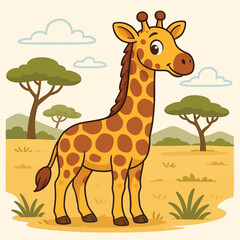 giraffe in a savannah