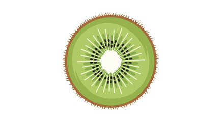 Vibrant kiwi fruit slice illustration with intricate seed and pulp details offering a fresh and juicy visual experience