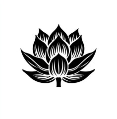 Fototapeta premium A vector graphic of an elegant lotus flower, with a simple and minimalistic design featuring clean lines