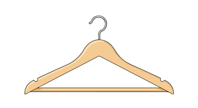 Isolated wooden clothes hanger on a clean white backdrop conveying order, organization, and garment storage solution suitable for showcasing apparel
