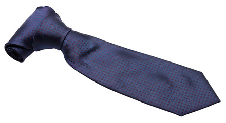 Blue tie isolated on transparent background is ready to wear for formal events