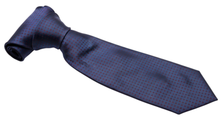 Blue tie isolated on transparent background is ready to wear for formal events