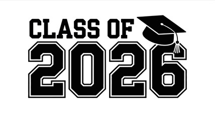 2026 graduation vector illustration with cap and diploma, perfect for class announcements, 