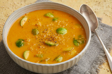 Brussels sprout and quinoa soup