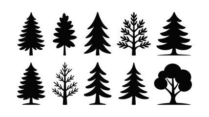 Obraz premium set of trees silhouettes