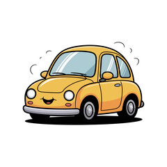 Obraz premium cartoon yellow car