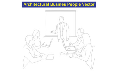 Architectural Business People Vector | Walking and Standing Office People Silhouettes for Architectural Design