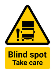 Blind spot take care sign