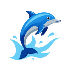 Naklejka premium Fish Swimming in Bubbles Vector Art