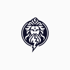 Zeus God Lightning Logo