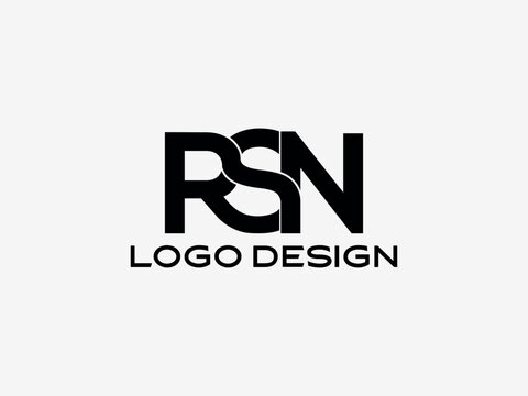 Bold RSN Lettermark Logo Design with Strong Typography for Tech, Media, and Business Brand Identity