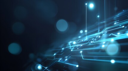 Futuristic digital innovation background featuring glowing circuit lines and a sleek modern interface design