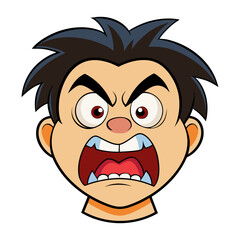 cartoon faces showing emotions angry