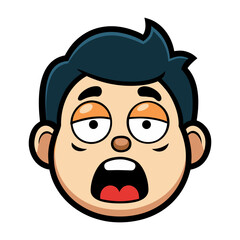 cartoon faces showing emotions sleepy