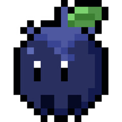 Cartoon Cute Pixel Buleberry Character.