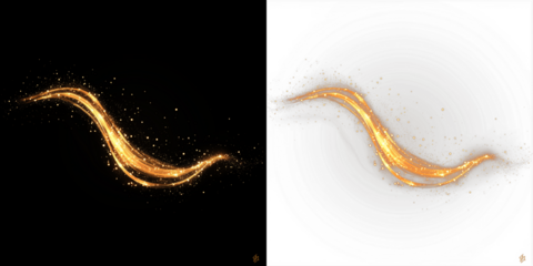 Golden sparkly wave overlay on contrasting black and white backgrounds, showcasing shimmering light effects and dynamic movement for creative design projects and visual storytelling