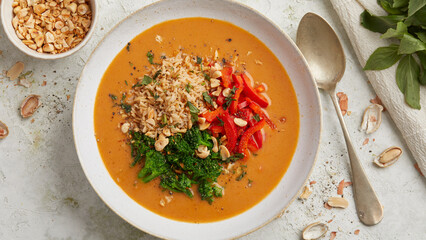 Thai rice soup with curry