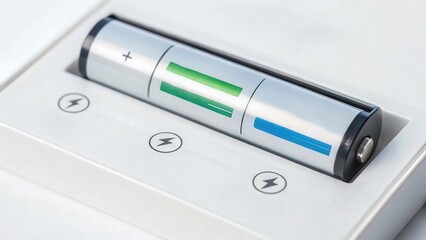 Lithium Recycle Battery level indicator displaying charge status with green and blue sections.
