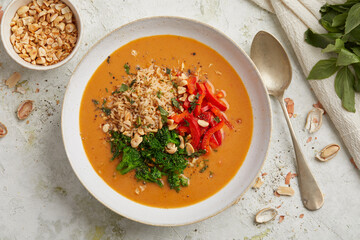 Thai rice soup with curry