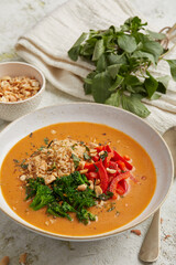 Thai rice soup with curry