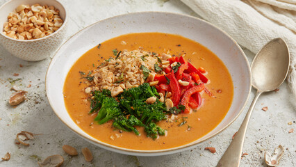 Thai rice soup with curry