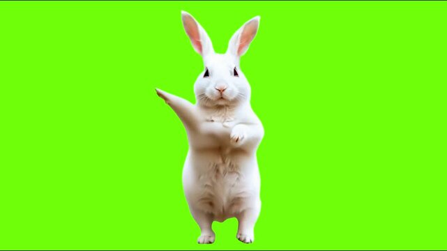 rabbit dancing animated video 4K animated video . animated in basic color .celebration of dancing animation video . animated icons .

