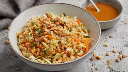 Quinoa salad with peanut dressing