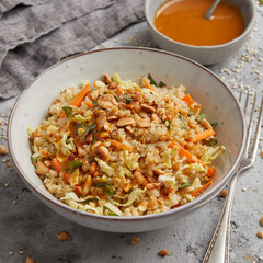 Quinoa salad with peanut dressing
