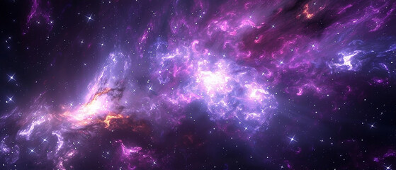 Obraz premium Galactic tapestry of swirling celestial clouds and cosmic dust formations