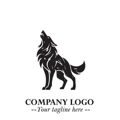 Wolf Logo Symbol in Black on the White Background Minimalist Wild Animal Vector Illustration