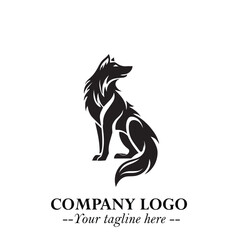 Wolf Logo Symbol in Black on the White Background Minimalist Wild Animal Vector Illustration
