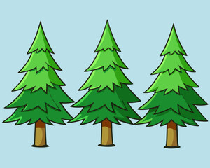 Fototapeta premium christmas trees in the snow