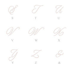 set of hand drawn letters no shadow