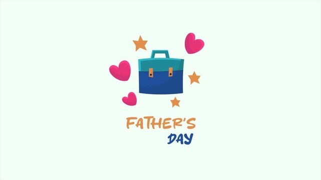 Animation video of father's office bag is a symbol of hard work suitable for a Father's Day greeting card