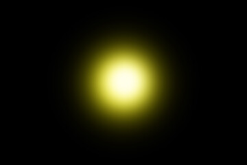 Yellow lens flare glowing light