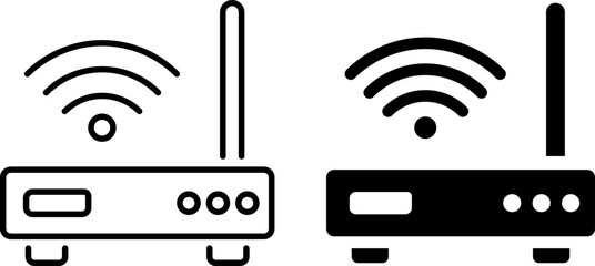 router icon set. Modem sign. wireless router icon collection. Wi-Fi signal symbols