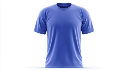 Athletic training t-shirt, plain color, moisture-wicking fabric, isolated on white, realistic mockup.