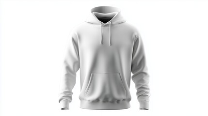 Long-sleeve hoodie, plain fabric, front view, isolated on white, clean studio mockup.