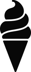 Fototapeta premium Stylized silhouette of a soft serve ice cream cone with swirl