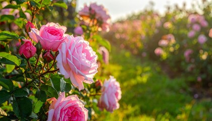 Obraz premium blooming rose bush
