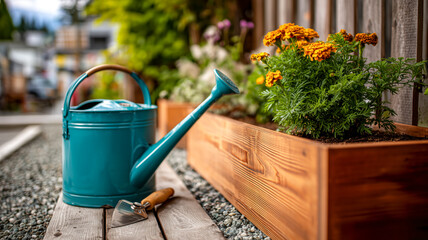 Nurturing nature's beauty one bloom at a time with essential gardening tools and vibrant floral displays.