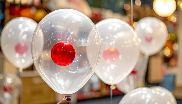 Translucent balloons with red dots