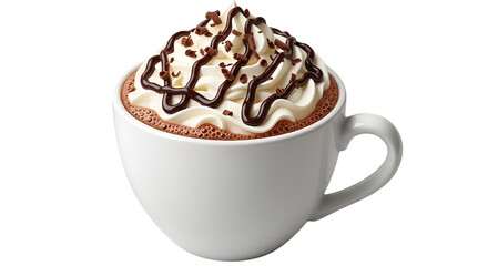 Decadent Hot Chocolate with Whipped Cream and Chocolate Drizzle