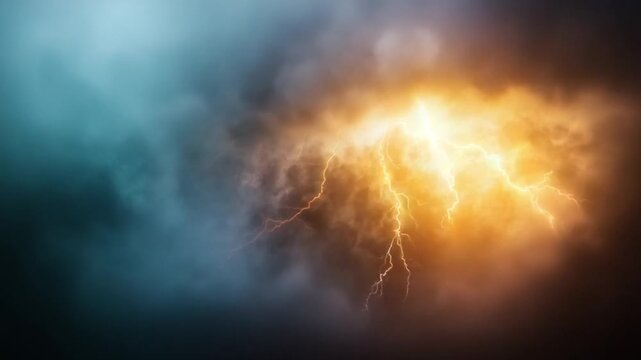 Dramatic Display of Lightning: A breathtaking depiction of a vibrant, electrified sky, as brilliant bolts of lightning streak across the atmosphere.