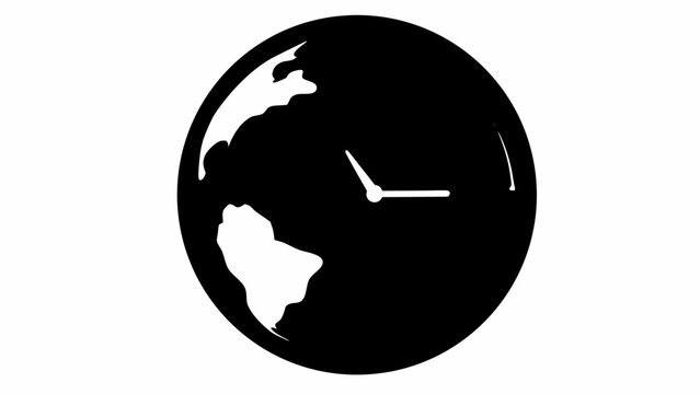 Global time zone concept showing world clock face, illustrating interconnectedness and global business