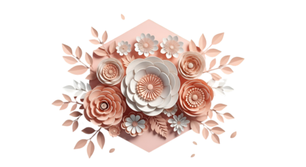 Delicate Paper Flowers on a Black Background