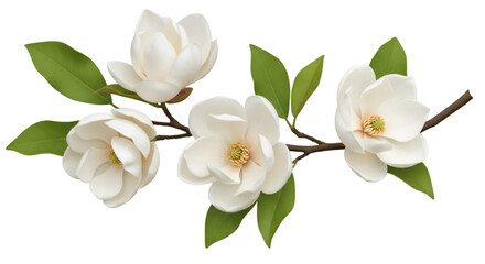 Obraz premium White Magnolia Flowers on a Branch