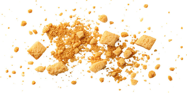 Golden Crumbled Graham Crackers on a Dark Backdrop Perfect for Dessert Toppings and Baking Recipes