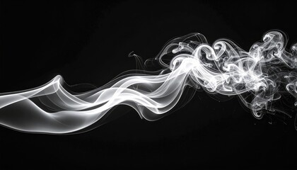Abstract Smoke Wisps Against Black Background with Glowing Particles and Soft Light Effects